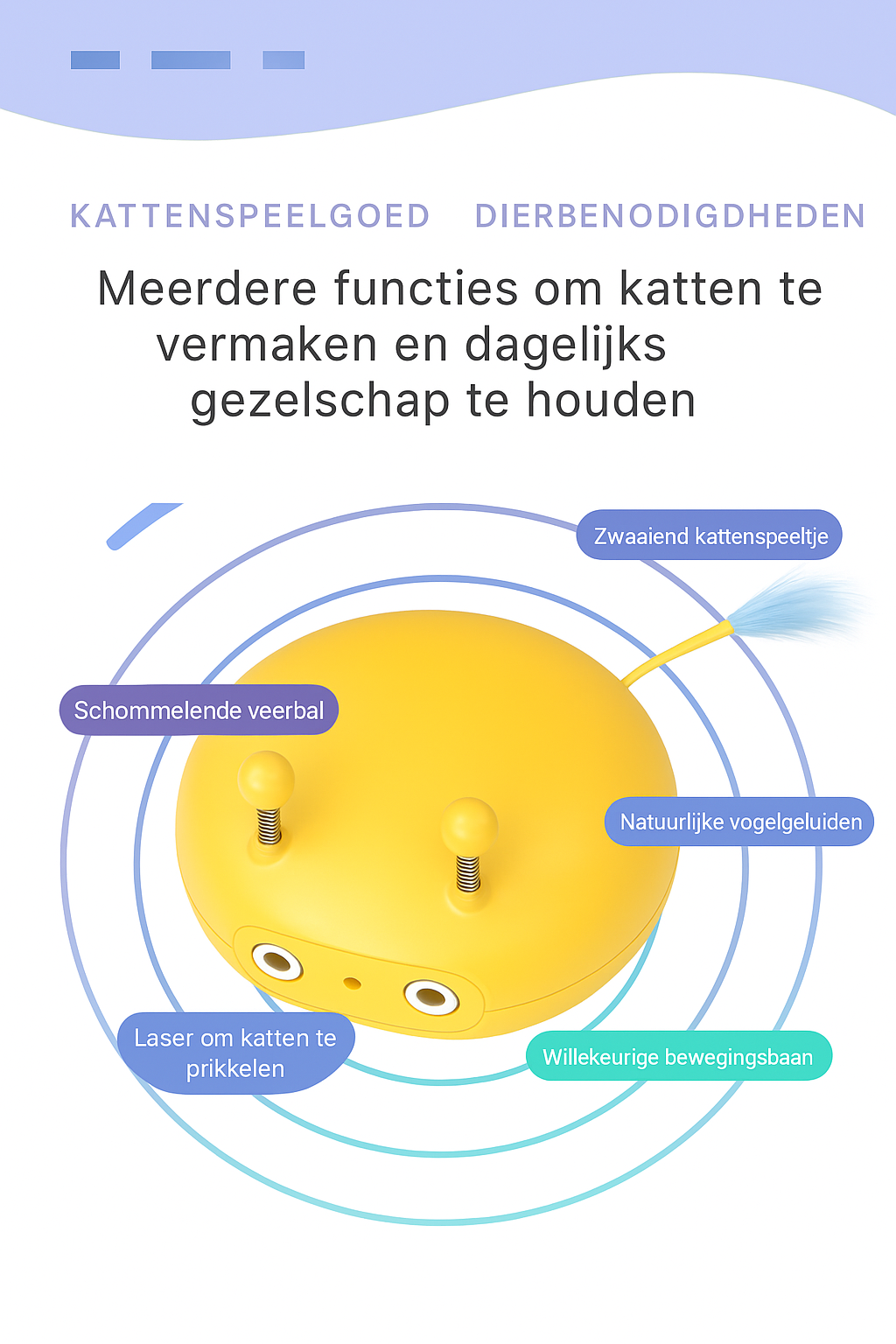 SmartRobot - Automatisch kattenspeeltje dat rijdt, lasert en veert — alles om je kat op jacht te zetten.