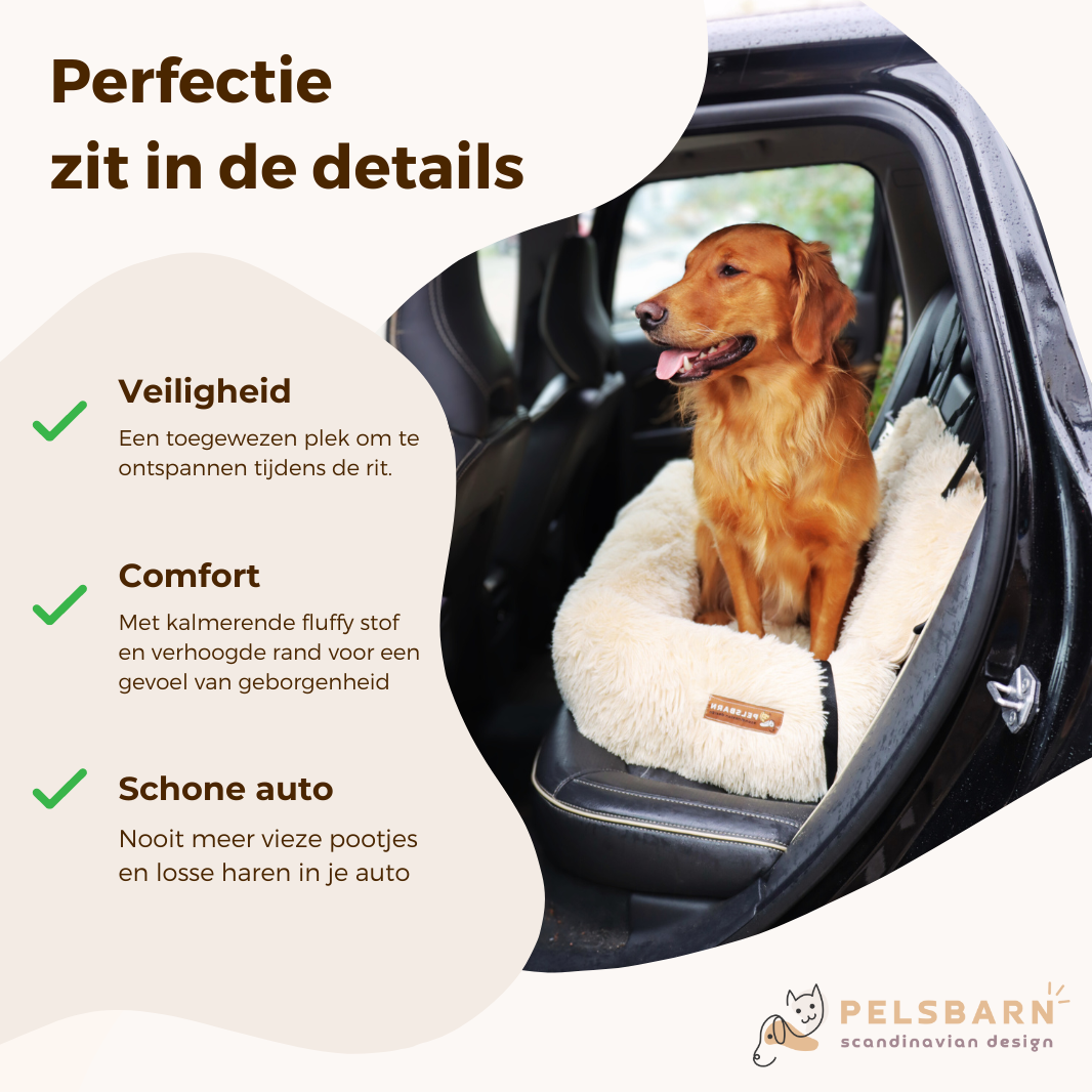 Pelsbarn Auto Hondenmand + Gratis Veiligheidsriem