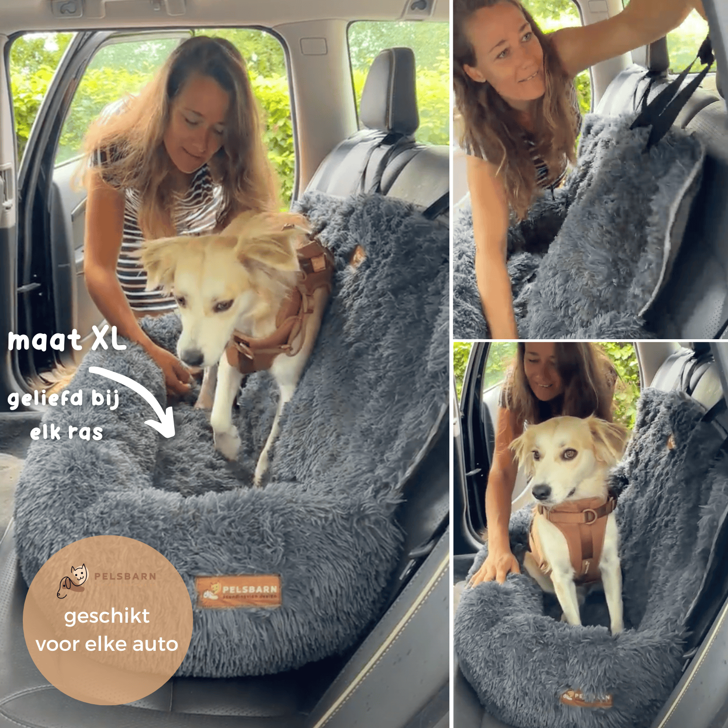 Pelsbarn Auto Hondenmand + Gratis Veiligheidsriem