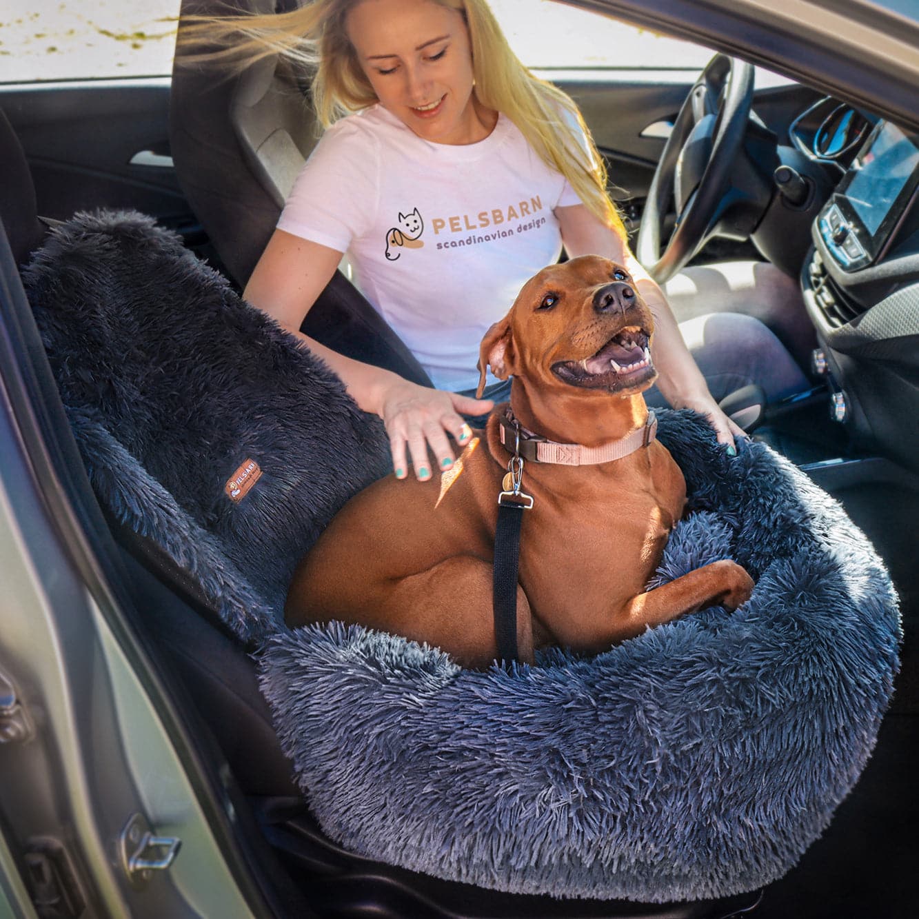 Pelsbarn Auto Hondenmand + Gratis Veiligheidsriem
