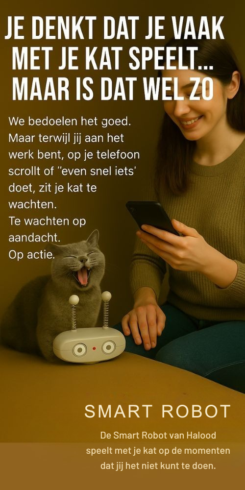 SmartRobot - Automatisch kattenspeeltje dat rijdt, lasert en veert — alles om je kat op jacht te zetten.